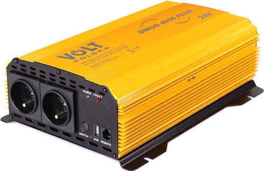 Volt Polska Inverter Αυτοκινήτου Τροποποιημένου Ημιτόνου 2000W για Μετατροπή 12V DC σε 230V AC