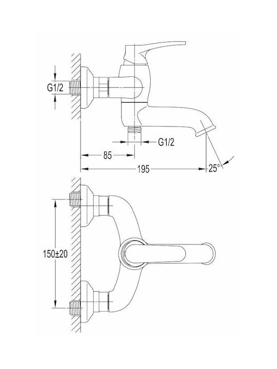 Omnires Mischpult, Mundstück und Telefonapparat Einbau für Dusche Bronze 5908223785764
