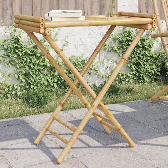Masa auxiliară pentru spații exterioare mici de bambus Pliabil CAFE 70.5x42.5x80buc