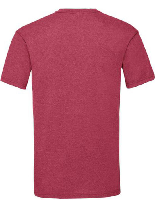 Fruit of the Loom Valueweight Мъжка Рекламна тениска Vintage Heather Red