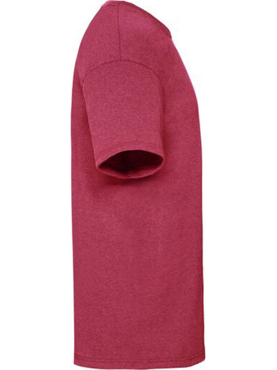 Fruit of the Loom Valueweight Мъжка Рекламна тениска Vintage Heather Red