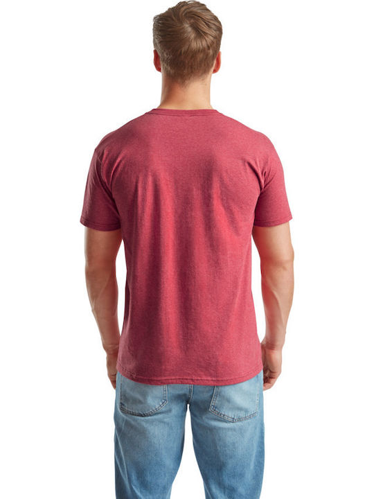 Fruit of the Loom Valueweight Мъжка Рекламна тениска Vintage Heather Red