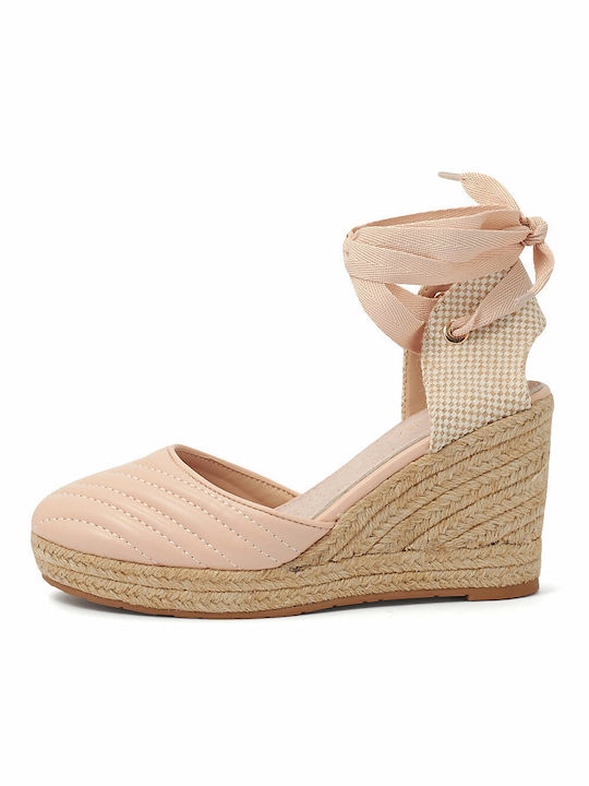 Envie Shoes Women's Synthetic Leather Platform Espadrilles Beige