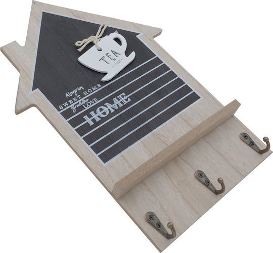 Uncle George Κλειδοθήκη Τοίχου Ξύλινη 3 θέσεις 20x1x30cm