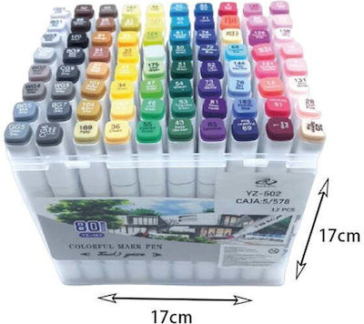 Double-Sided Painting Markers 80pcs Yz-502 Colorful Mark Pen 035003