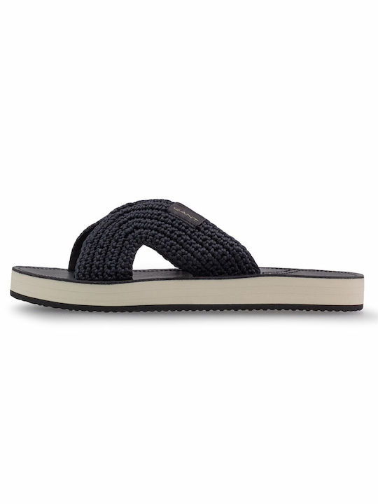 Gant Leather Women's Flat Sandals in Black Color