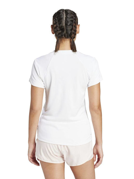 Adidas Damen Sport T-Shirt mit Durchsichtigkeit White