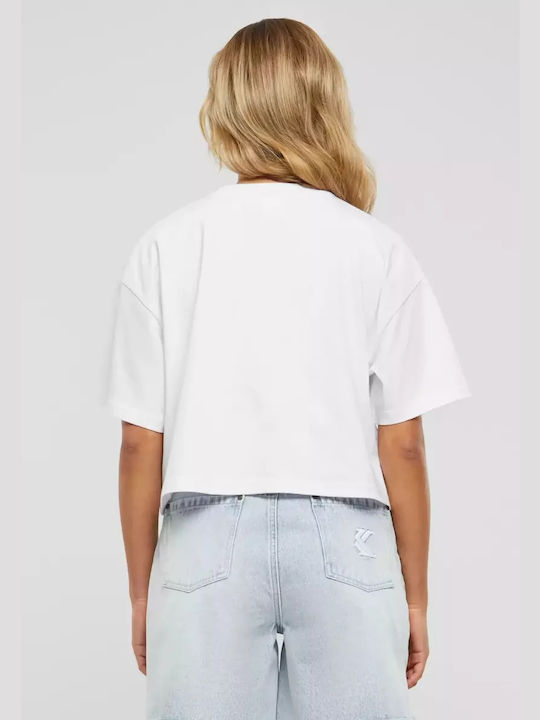 Karl Kani Γυναικεία Μπλούζα Βαμβακερή Κοντομάνικη White