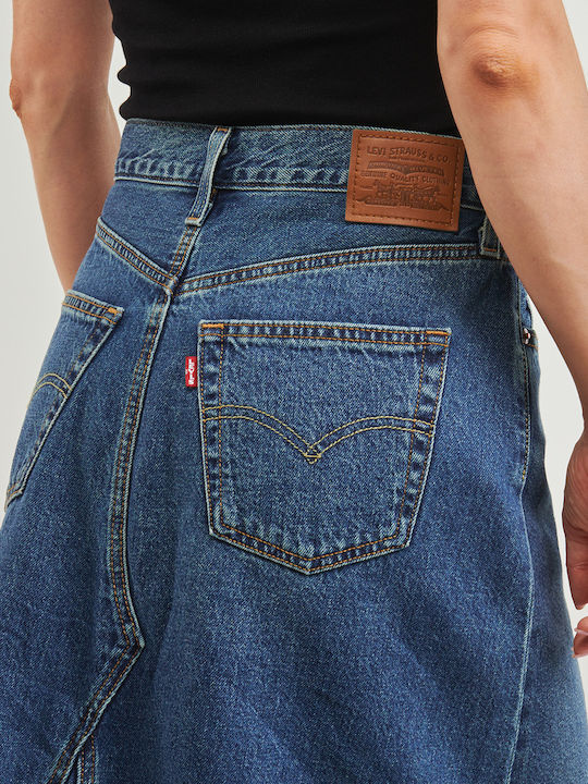 Decon Mini Skirt Dark Aged Denim