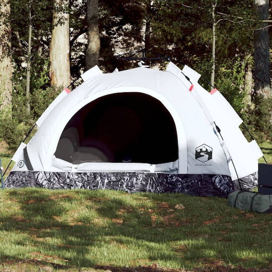 vidaXL Σκηνή Camping Igloo Λευκή για 2 Άτομα 200x150x120εκ.