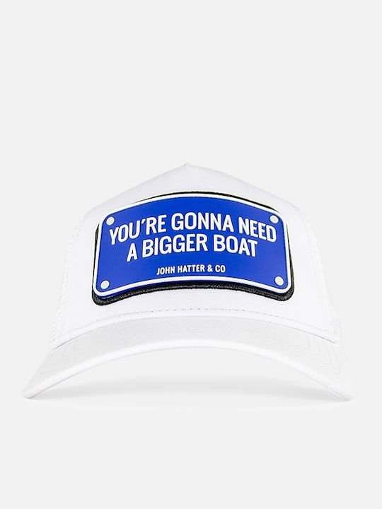 Bigger Boat Λευκό Jockey Καπέλο Rubber Patch John Hatter & Co