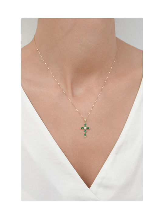 Kritsimis Gold Cross 14K with Cord