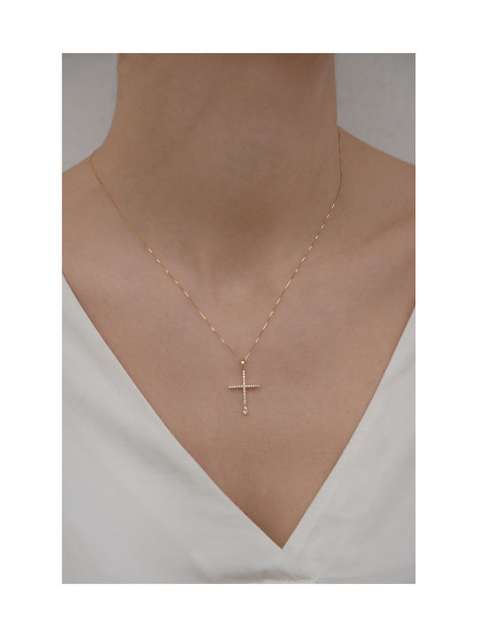 Kritsimis Gold Kreuz 14K mit Kette