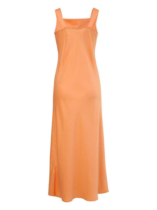 Comma Maxi Dress with Slit Orange