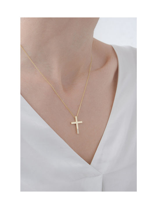 Kritsimis Women's Gold Cross 14K with Chain