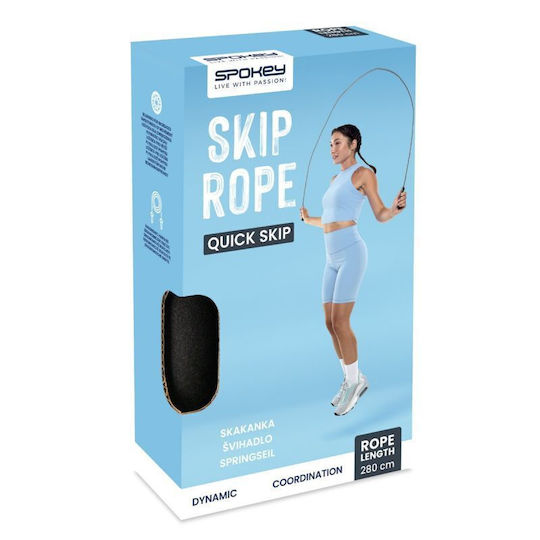 Spokey Quick Skip Σχοινάκι Ταχύτητας με Βάρος Μαύρο με Ρυθμιζόμενο Μήκος