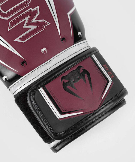 Venum Elite Evo Boxhandschuhe Burgund Silber