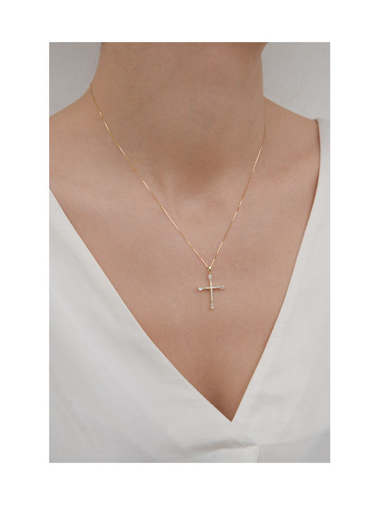 Kritsimis Gold Kreuz 14K mit Kette