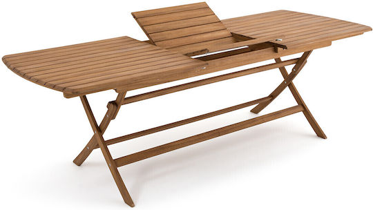 Outdoor Garden Table Made of Acacia Foldable Acacia 240x90x76cm