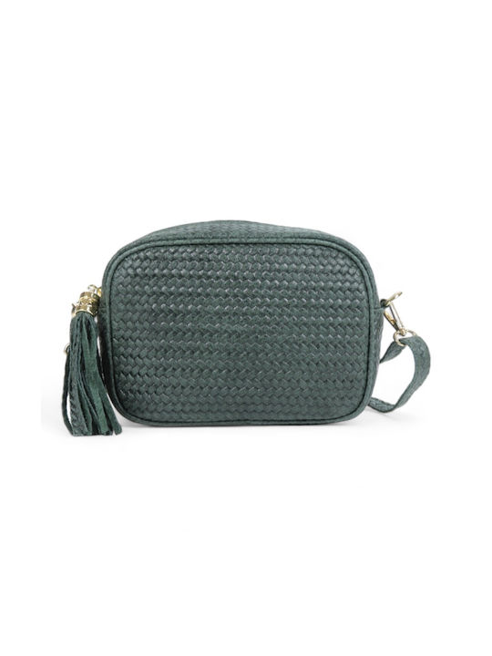 Passaggio Leder Schulter-Crossbody-Tasche Echtes Leder Italien-Grün