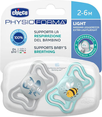 Chicco Pacifiers Silicone PhysioForma Light Ciell for 2-6 months 2pcs