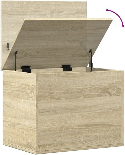 vidaXL Sonoma Wooden Storage Box with Lid Brown 60x42x46cm 1pcs