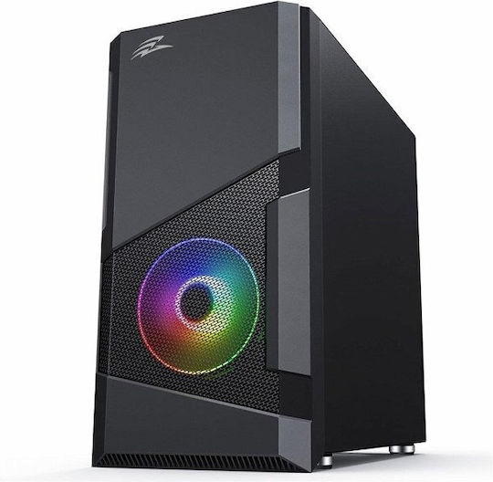 Evolveo M5 Gaming Midi Tower Κουτί Υπολογιστή με Πλαϊνό Παράθυρο και RGB Φωτισμό Μαύρο