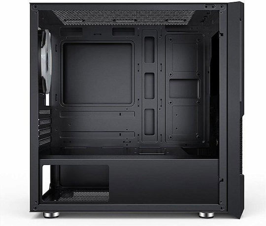 Evolveo M5 Gaming Midi Tower Κουτί Υπολογιστή με Πλαϊνό Παράθυρο και RGB Φωτισμό Μαύρο
