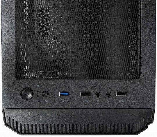 Evolveo M5 Gaming Midi Tower Κουτί Υπολογιστή με Πλαϊνό Παράθυρο και RGB Φωτισμό Μαύρο