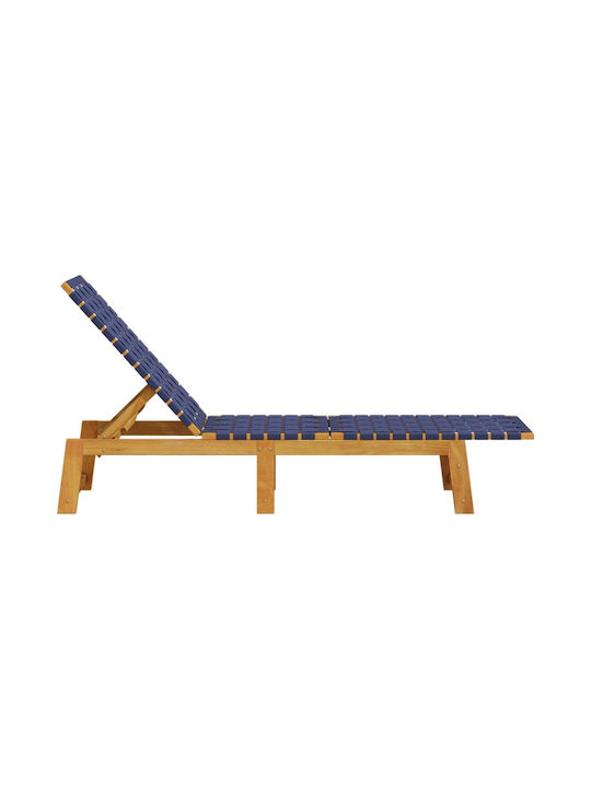 Șezlong Lemn Albastru marin 2buc 201x55x30cm.