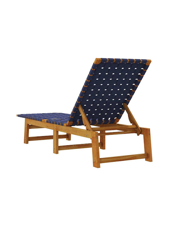 Șezlong Lemn Albastru marin 2buc 201x55x30cm.