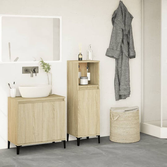 vidaXL Wood Bathroom Cabinet L30xW30xH100cm Sonoma