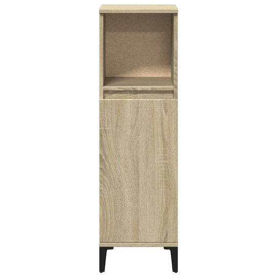 vidaXL Wood Bathroom Cabinet L30xW30xH100cm Sonoma