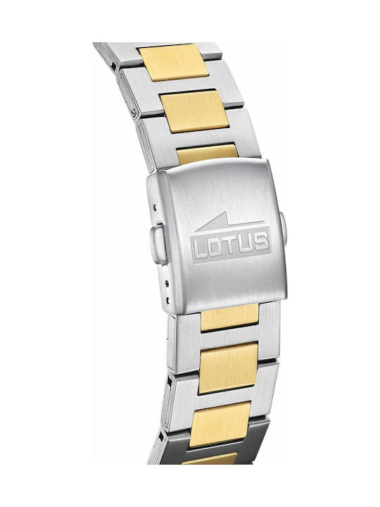 Lotus Watches Herrenuhr 40mm Batterie mit Silber Metallarmband