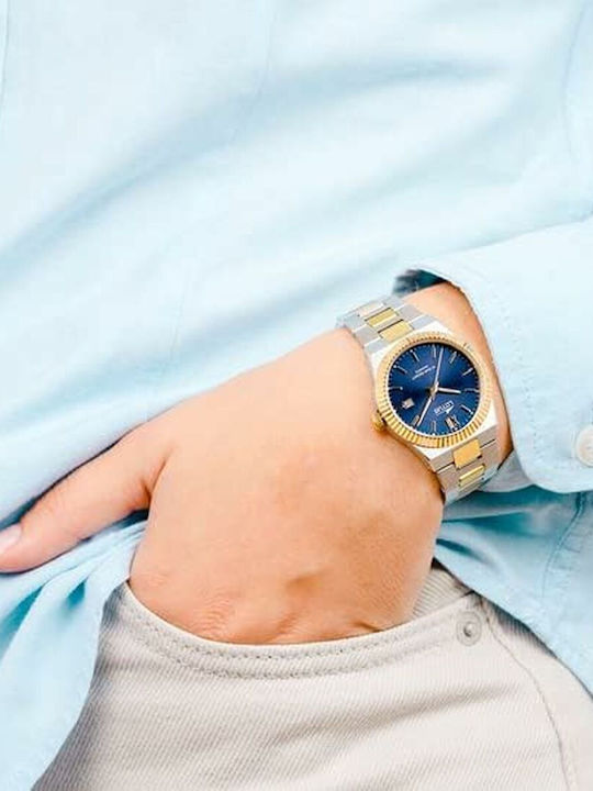 Lotus Watches Γυναικείο Ρολόι Μπαταρίας με Ασημί Μεταλλικό Μπρασελέ