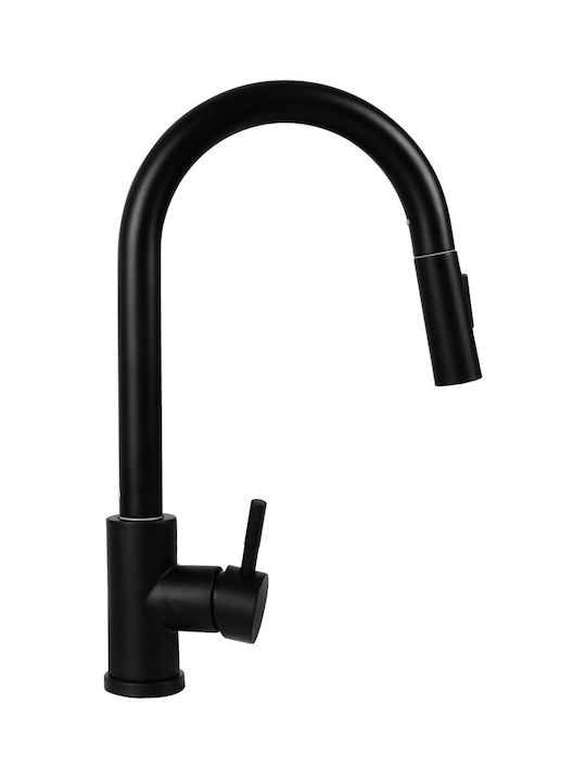 Pyramis Camea Drop-In Küchenspüle aus Flüssigem Granit mit Wasserhahn M79xP50cm Schwarze