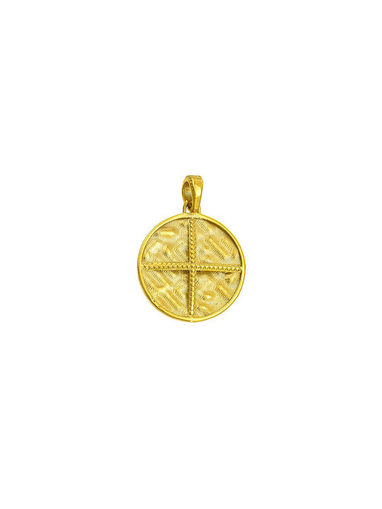 Kritsimis Pendant Kids Talisman Double Sided with Chain Constantine from Gold 14K 52RK5572-2772