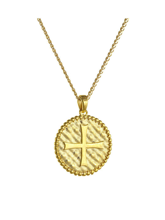 Kritsimis Pendant Kids Talisman Double Sided with Chain Constantine from Gold 14K 52RK5759-2781