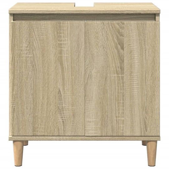 vidaXL Schrank Waschtisch ohne Waschbecken L58xB33xH60cm Sonoma Oak