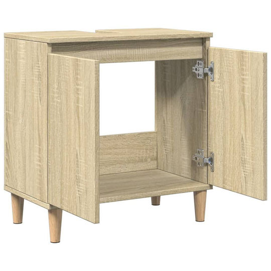 vidaXL Schrank Waschtisch ohne Waschbecken L58xB33xH60cm Sonoma Oak