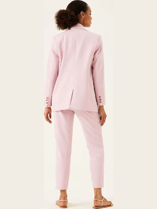 Garcia Women's High-waisted Fabric Trousers Lilac
