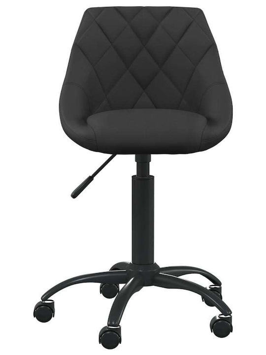 Rotativă Scaun Vizitator cu Roți în Culoare Negru 44x46x67cm 1buc