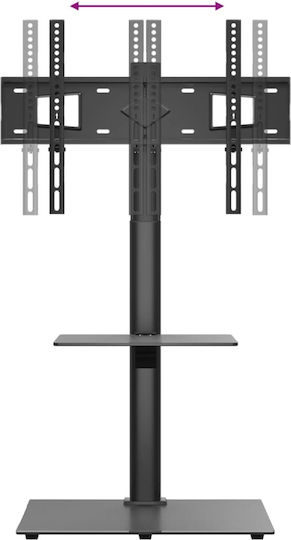 vidaXL 379566 TV Mount Floor with Arm up to 65" Black