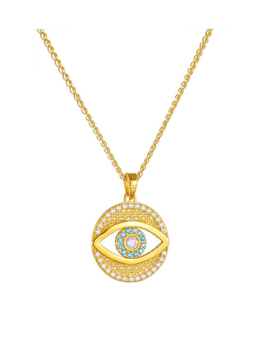 Kritsimis Pendant Kids Talisman Double Sided with Chain Constantine from Gold 14K 52RK6677-2862