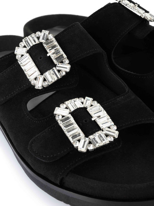 Women's Flat Sandals in Black Color