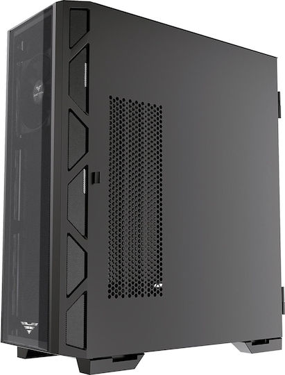 Preyon Nest Meshy Gaming Midi-Turm Computergehäuse mit Seitenfenster Schwarz
