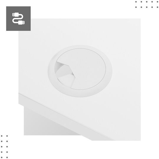 Ηλεκτρικό Γραφείο Leader 7.0 Ξύλινο White με Μεταλλικά Πόδια & USB θύρες 120x60x72εκ.