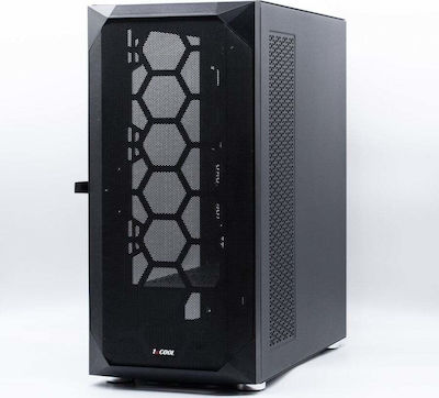 1stCOOL Wind Storm Gaming Midi Tower Computer Case with Window Panel Black