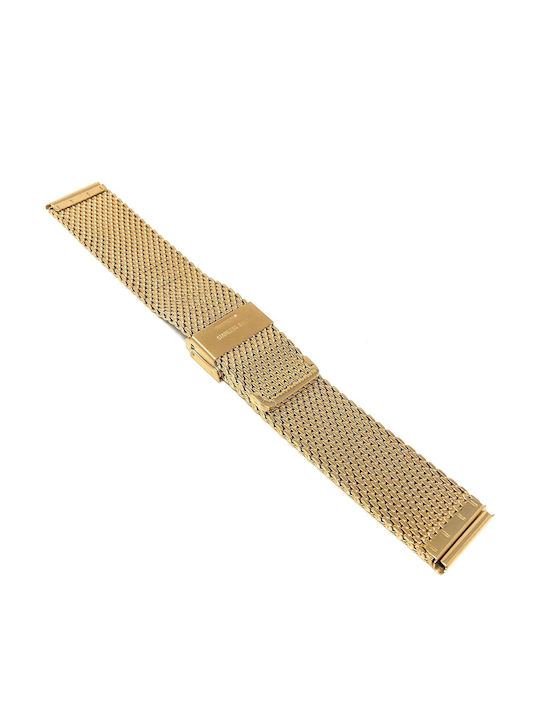 Mesh Μεταλλικό Μπρασελέ Χρυσό 22mm