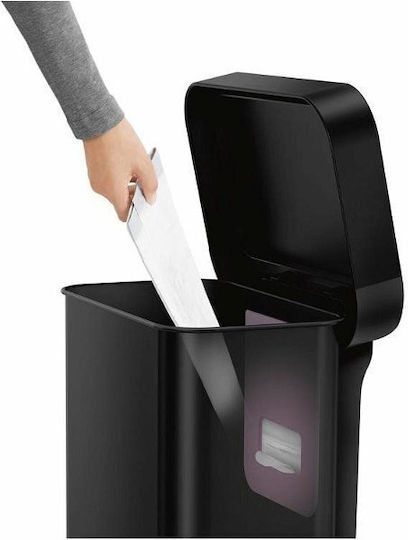Simplehuman Coș de Gunoi din Plastic cu Pedală 45 l Negru